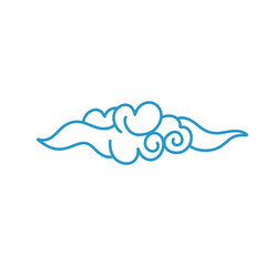 Blue clouds in Chinese style. Vector illustration