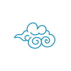 Blue clouds in Chinese style. Vector illustration