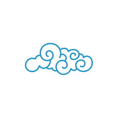 Blue clouds in Chinese style. Vector illustration