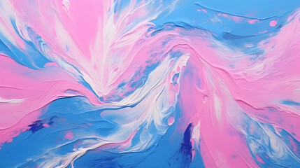 Fototapeta na wymiar Fluid Landscape Abstraction: Pink and Blue Aerial View in Acrylics - frenzy