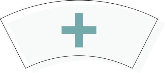 Medical Worker's Cap with Cross - Healthcare Symbol in Color Icon