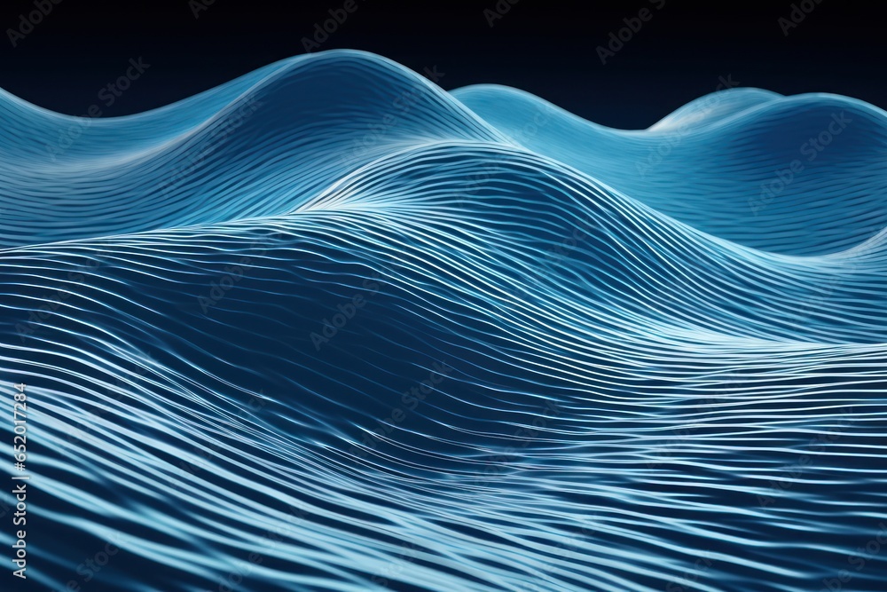 Poster A detailed close-up view of the surface of water with wavy patterns. This image can be used to depict the tranquility of nature or as a background for water-related themes.