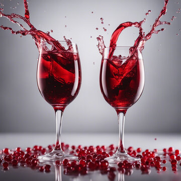 glass of red wine splash