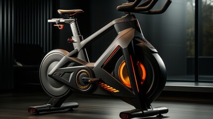 Image of home gym having fitness bicycle