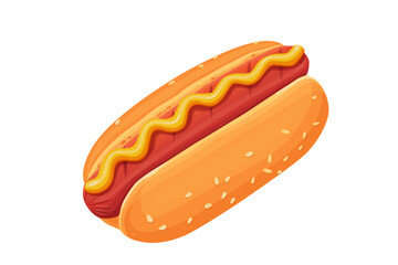 Hotdog on a white background.cartoon vector illustration