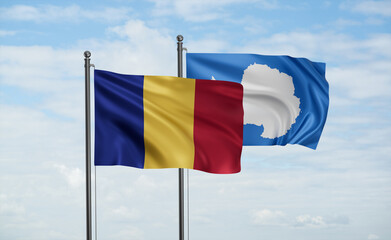 Romania and Antarctica flag