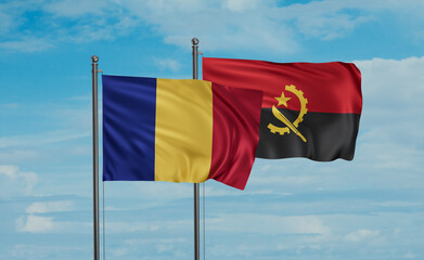 Romania and Angola national flag