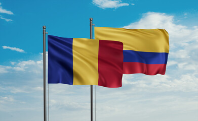 Colombia and Romania flag