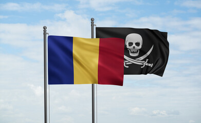 Pirate and Romania flag