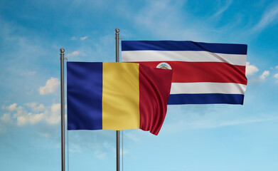 Costa Rico and Romania flag