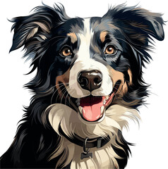 Cute Border Collie Dog Vector Design