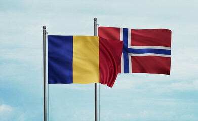 Norway and Romania flag