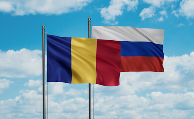 Russia and Romania flag