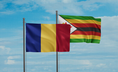 Zimbabwe and Romania flag