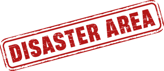 Disaster area square grunge stamp