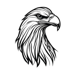 Monochrome Majesty Eagle Illustration in Retro Style