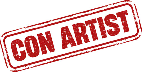 Con artist square grunge stamp