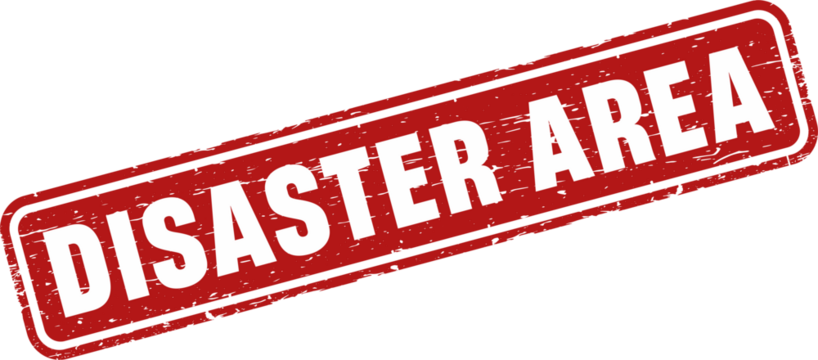 Disaster area square grunge stamp