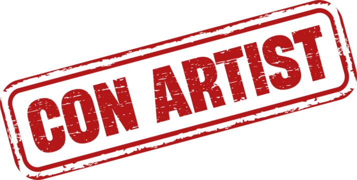 Con artist square grunge stamp