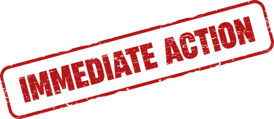 Immediate action square grunge stamp