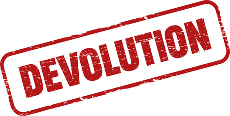 Devolution square grunge stamp