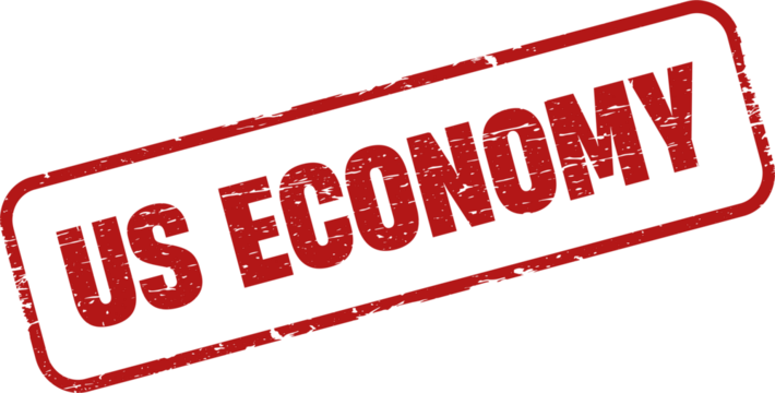 US economy square grunge stamp