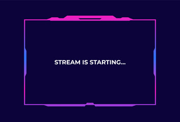 Live stream interface overlay frames for gamer broadcast or streaming. Game panel interface. Vector illustration © Andrii