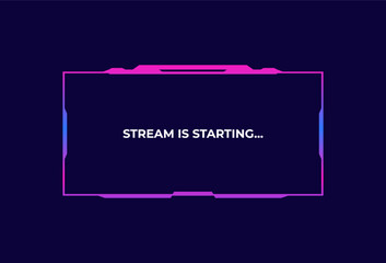 Live stream interface overlay frames for gamer broadcast or streaming. Game panel interface. Vector illustration