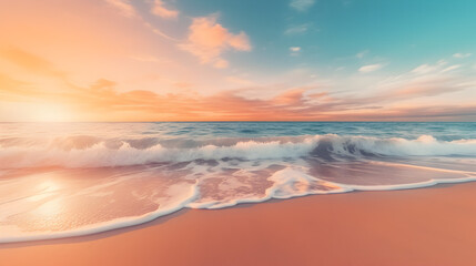 Closeup of sea sand beach sunset 