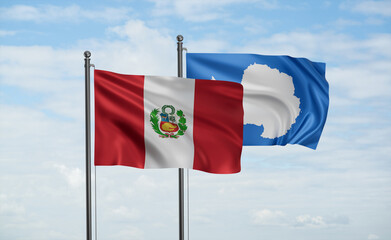 Peru and Antarctica flag