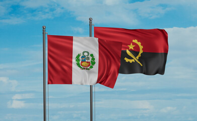 Peru and Angola national flag
