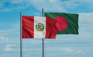 Bangladesh and Peru flag