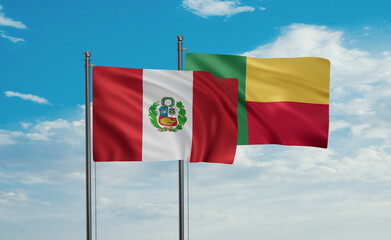 Benin and Peru flag