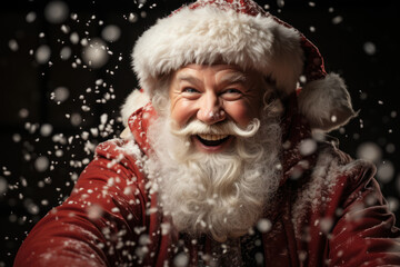 Santa Claus, with his iconic red suit and white beard, spreading Christmas cheer with a hearty "Ho, ho, ho!" Generative Ai.