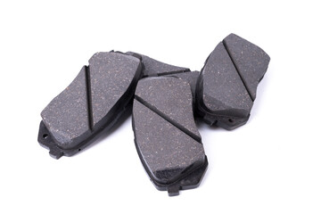 set of brake pads isolated on white background