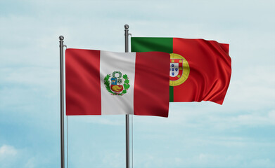 Portugal and Peru flag