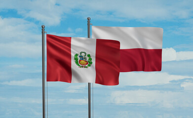 Poland and Peru flag