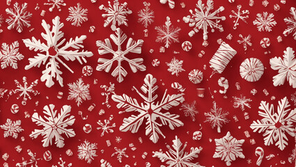 Fototapeta na wymiar red christmas background with snowflakes