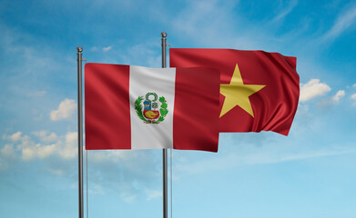 Vietnam and Peru flag