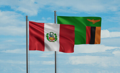 Zambia and Peru flag
