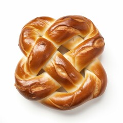 Pretzel in the center, white background