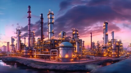 Oil refinery at daytime