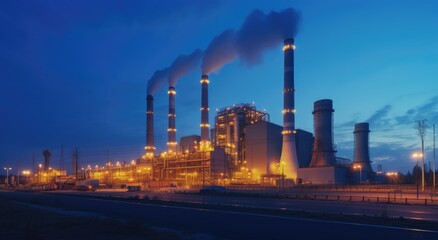 Obraz premium Industrial power plant oil industry