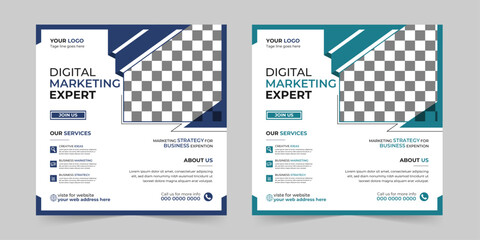 Modern Business social media post, Digital marketing agency Corporate banner promotion ads sales and discount banner vector template design.
