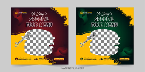 Editable food menu restaurant business marketing social media post and Digital marketing promotion ads sales and discount web banner vector template design
