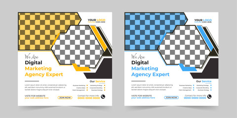 Modern Business social media post, Digital marketing agency Corporate banner promotion ads sales and discount banner vector template design.
