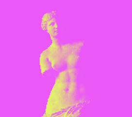 Halftone ancient sculpture. Duotone Venus statue © WhataWin