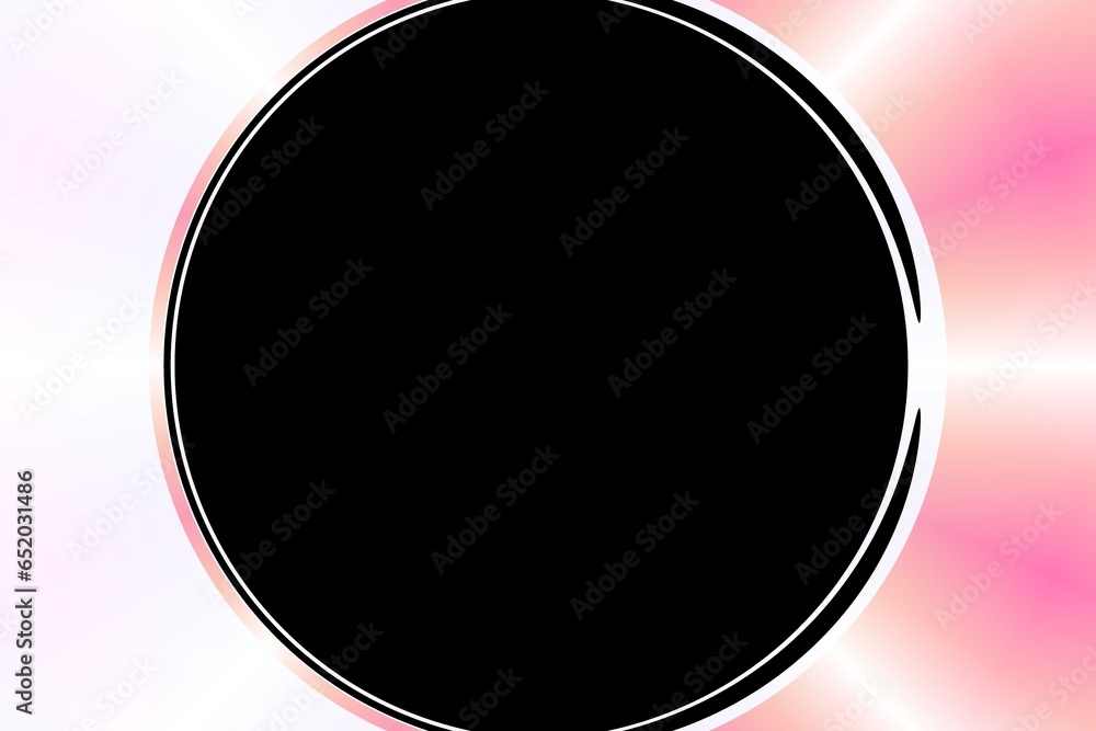 Aufkleber Gradient pink background with a black circular copy space in the center for your text or image.