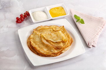 Sweet homemade thick baked pancakes