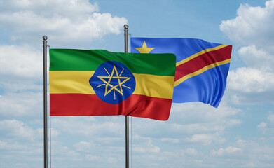 Congo and Ethiopia flag
